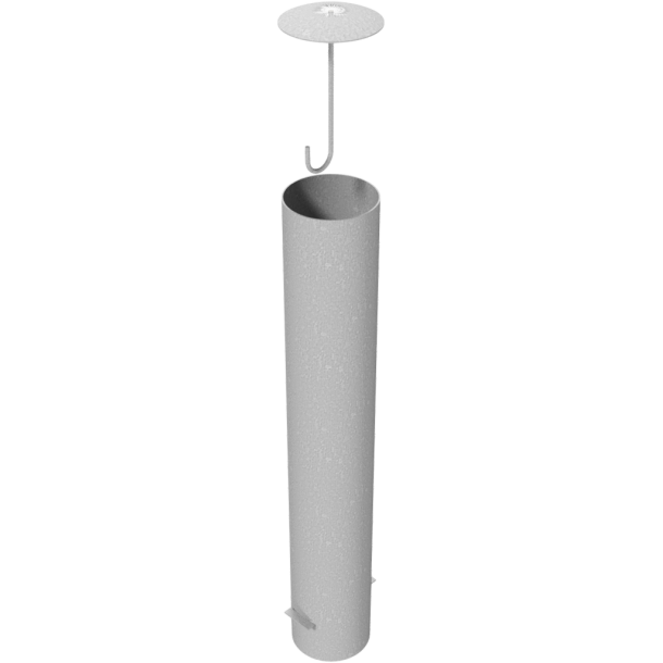 Barrier bollard | Steel tube  193 x 3.6 mm | stationary | for setting in concrete | hot-dip galvanized | total length: 1200 mm | with steel cap with concrete anchor